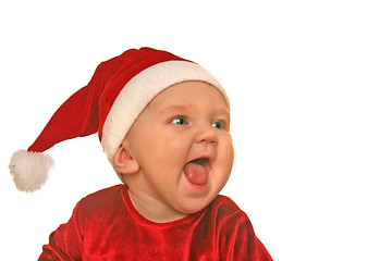 Image showing Christmas baby shrieking