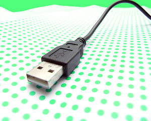 Image showing usb cable on dotted background