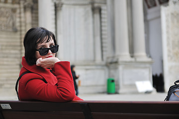 Image showing woman visit ancient istambul in turkey