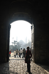 Image showing woman visit ancient istambul in turkey