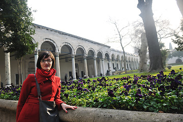 Image showing woman visit ancient istambul in turkey