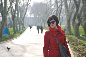 Image showing woman visit ancient istambul in turkey