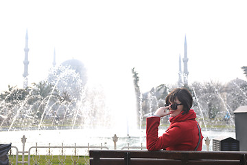 Image showing woman visit ancient istambul in turkey