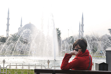 Image showing woman visit ancient istambul in turkey