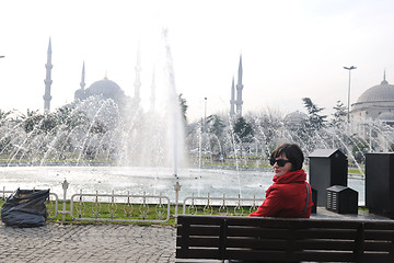 Image showing woman visit ancient istambul in turkey