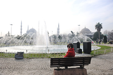 Image showing woman visit ancient istambul in turkey