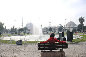 Image showing woman visit ancient istambul in turkey