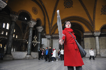 Image showing woman visit ancient istambul in turkey