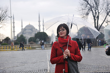 Image showing woman visit ancient istambul in turkey