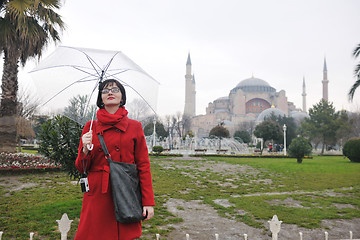 Image showing woman visit ancient istambul in turkey