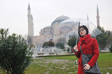 Image showing woman visit ancient istambul in turkey