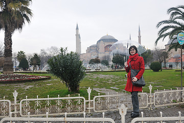 Image showing woman visit ancient istambul in turkey