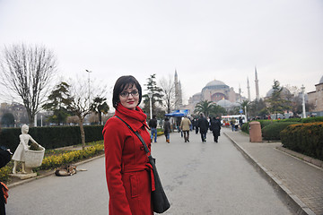 Image showing woman visit ancient istambul in turkey