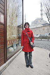 Image showing woman visit ancient istambul in turkey