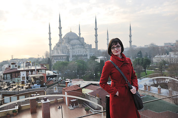 Image showing woman visit ancient istambul in turkey