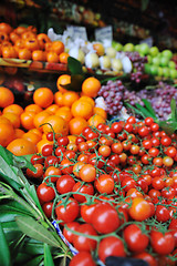 Image showing fresh fruits and vegetables at market