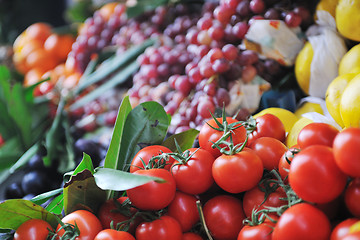 Image showing fresh fruits and vegetables at market