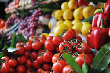 Image showing fresh fruits and vegetables at market