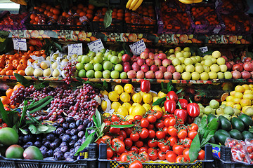 Image showing fresh fruits and vegetables at market