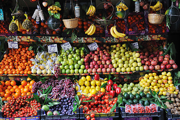 Image showing fresh fruits and vegetables at market