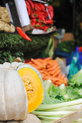 Image showing fresh fruits and vegetables at market