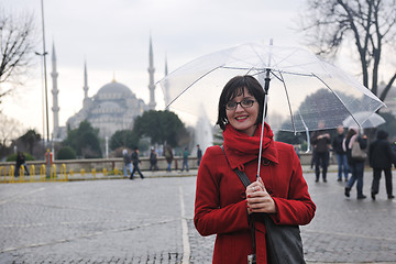 Image showing woman visit ancient istambul in turkey