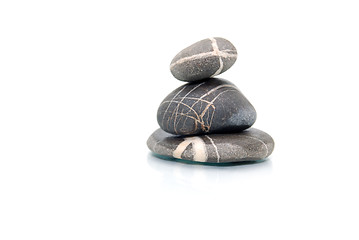 Image showing .zen stones with reflection isolated