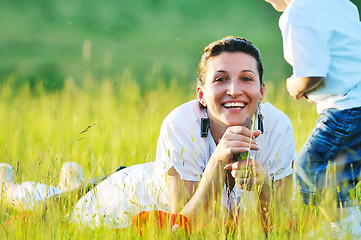 Image showing woman child bubble