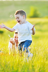 Image showing woman child bubble