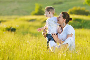 Image showing woman child bubble