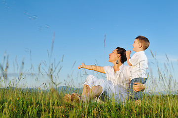 Image showing woman child bubble