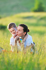 Image showing woman child bubble