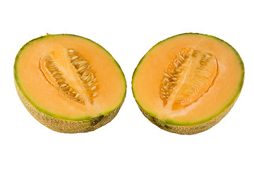 Image showing Australian rockmelon in halves