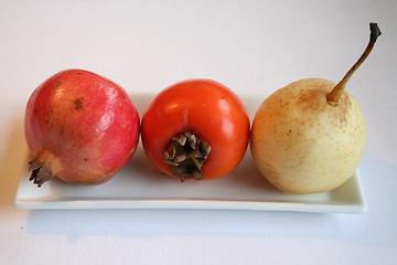 Image showing Pomegranate,Persimmon, and Nashi-pear