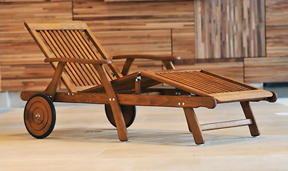 Image showing wooden pool furniture