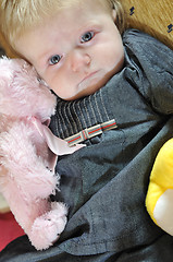 Image showing cute little baby closeup portrait