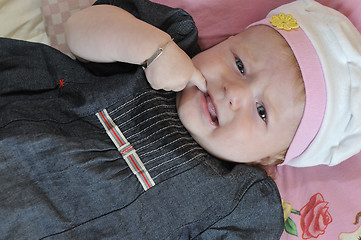 Image showing cute little baby closeup portrait