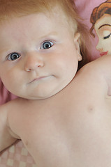 Image showing cute little baby closeup portrait