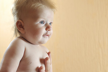 Image showing cute little baby closeup portrait