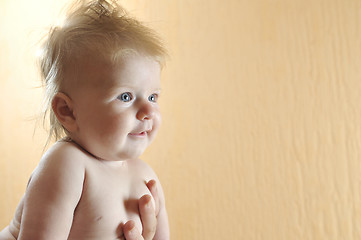 Image showing cute little baby closeup portrait