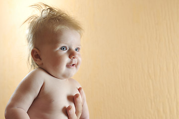 Image showing cute little baby closeup portrait