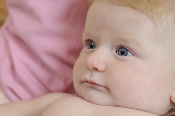 Image showing cute little baby closeup portrait