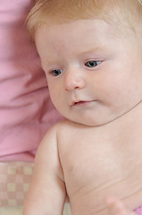 Image showing cute little baby closeup portrait