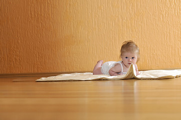 Image showing cute little baby closeup portrait