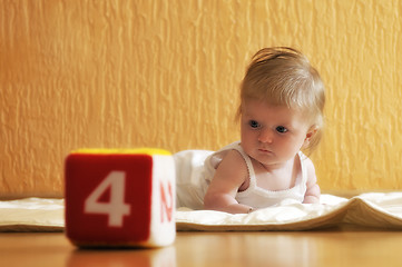 Image showing cute little baby closeup portrait