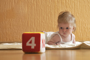 Image showing cute little baby closeup portrait