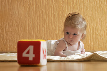 Image showing cute little baby closeup portrait