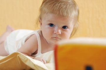 Image showing cute little baby closeup portrait