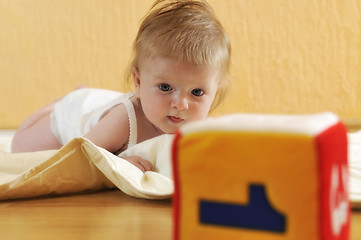 Image showing cute little baby closeup portrait