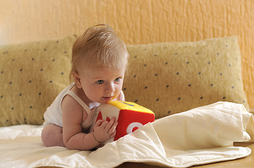 Image showing cute little baby closeup portrait